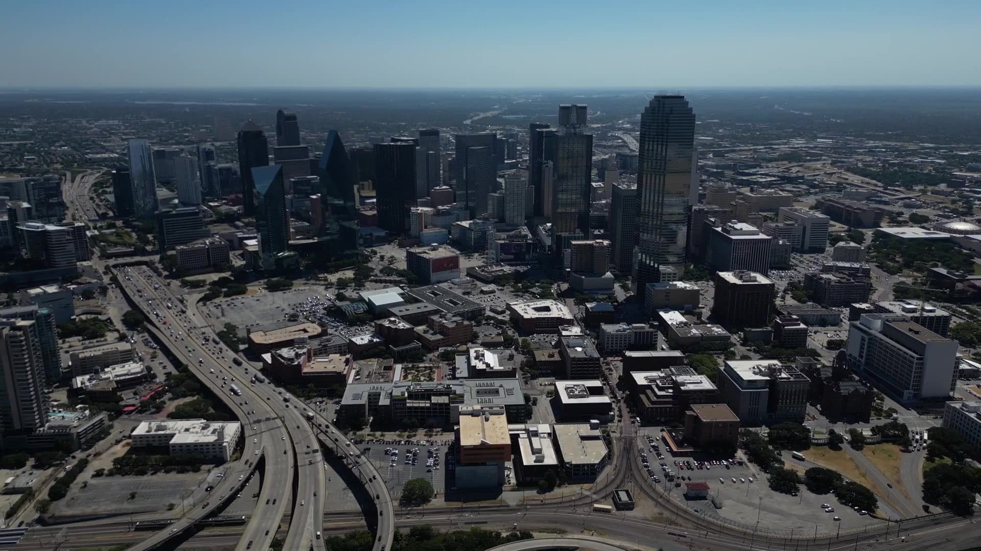 Aerial view of a completed commercial building in Texas
